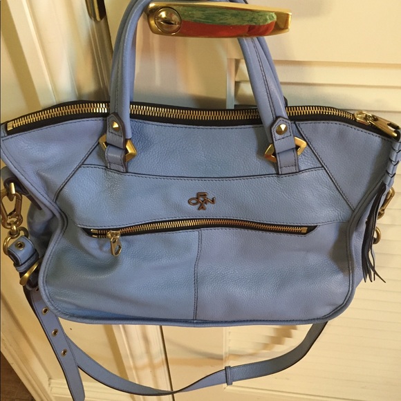 OrYANY pebble leather handbag. Light blue - Picture 3 of 6